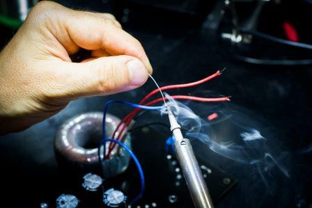 Soldering a wire